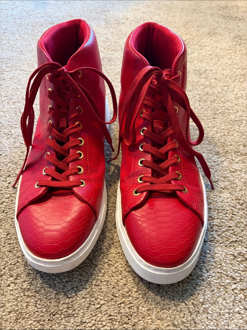Men’s Red High-Top Fashion Sneakers